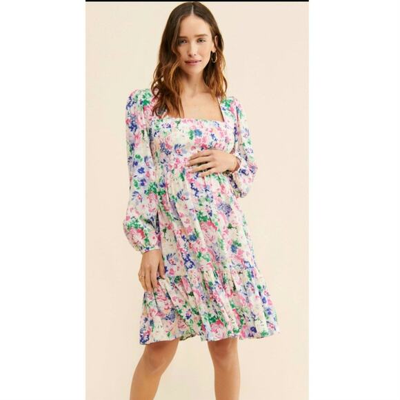 Yumi Kim Floral Maternity Ruthie Mini Dress. Size Extra Small. - Picture 1 of 9